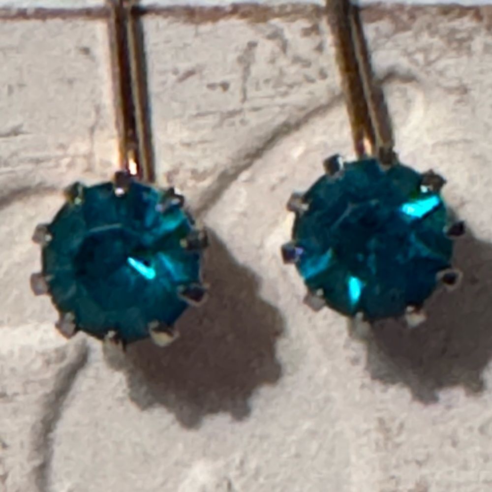 Vintage blue green Clip on earrings